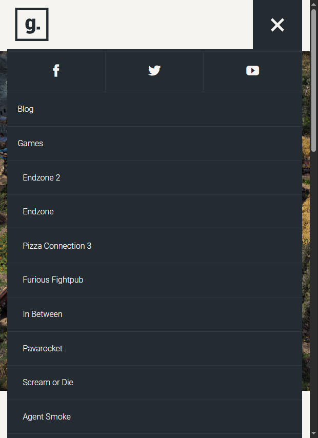 The navigation menu of the Gentlymad website on mobile.